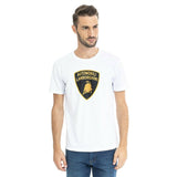 Lamborghini Big Shield Mens T Shirt - White - Official Lamborghini Merchandise