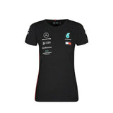 Mercedes AMG Petronas F1 Team Lewis Hamilton LADIES T Shirt - BLACK - Official Licensed Mercedes AMG Petronas Motorsport Merchandise