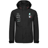 Mercedes AMG Petronas F1 Team Lewis Hamilton Rain Coat Jacket - BLACK - Official Licensed Mercedes AMG Petronas Motorsport Merchandise