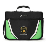 Lamborghini Squadra Corse Messenger Bag / Laptop Bag - Black / Lime - Official Lamborghini Merchandise