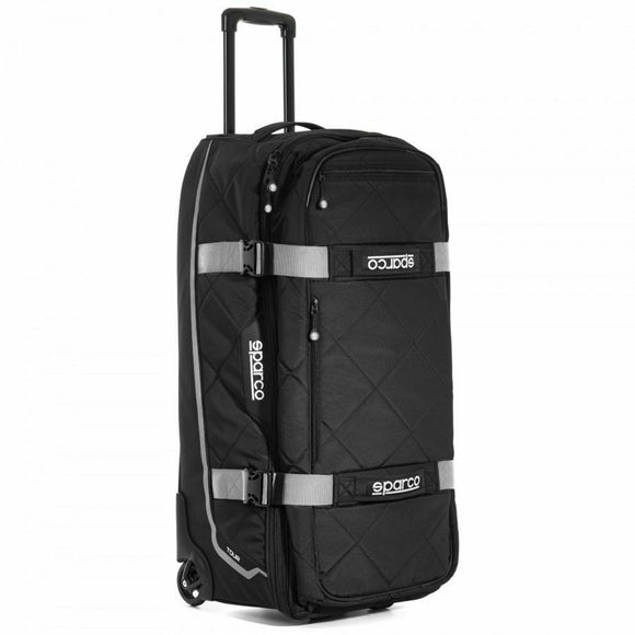 Sparco Tour Holdall Weekender Luggage Full Kit Trolley Bag - Black / Grey - Official Sparco
