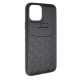 Audi Q8 Series D1 Genuine Leather Back Cover Case for iPhone 11 Pro - Black