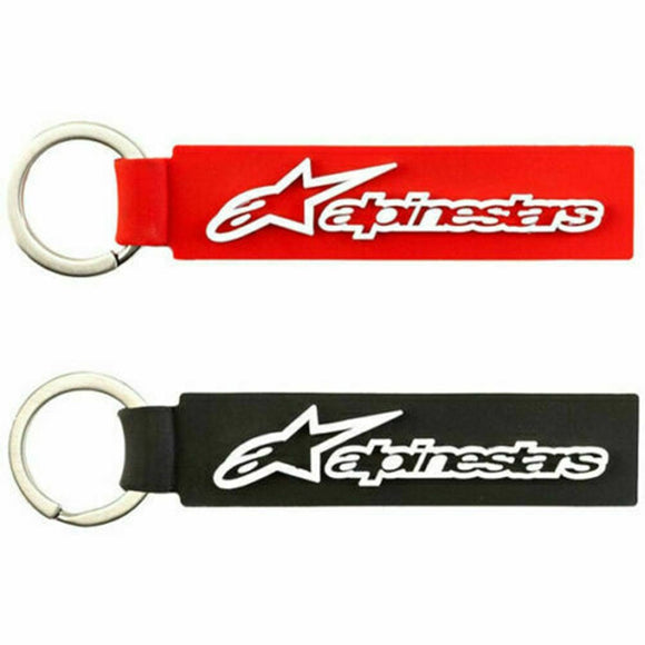 Alpinestars Horizontal Keyfob Keyring - Black / Red Choice of 2 Colours - Genuine Alpinestars Product
