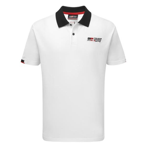 Official Toyota Gazoo Racing Mens Lifestyle Polo Shirt - White - Official GR Merchandise