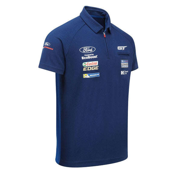Ford Performance WEC GT Le Mans Racing Mens ADULT Polo Shirt - BLUE - Official Licensed Ford Performance Merchandise