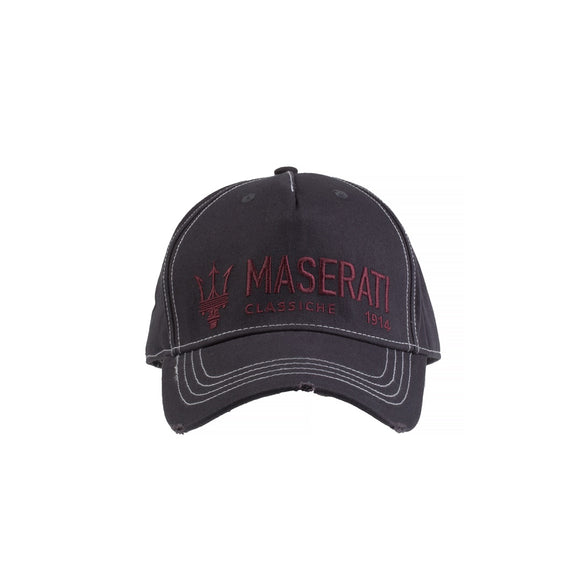Maserati Distressed Baseball Cap Hat - Grey - Official Maserati Merchandise