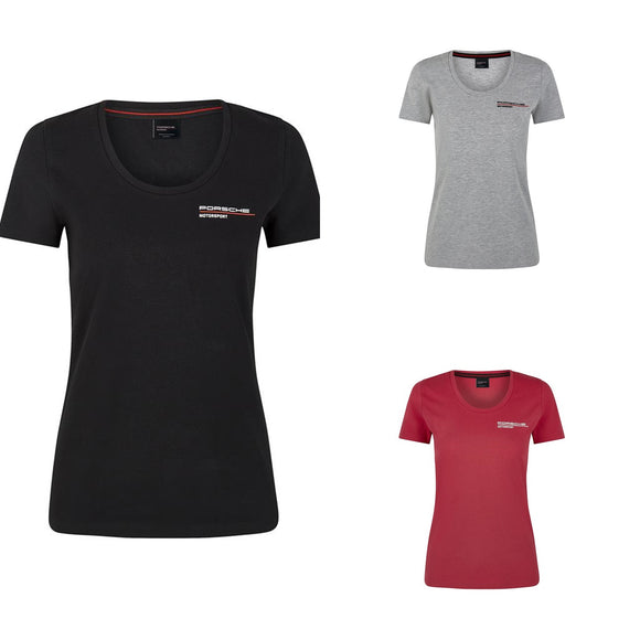 Porsche Motorsport Women’s T-Shirt - BLACK, GREY OR RED - Official Licensed Fan Wear
